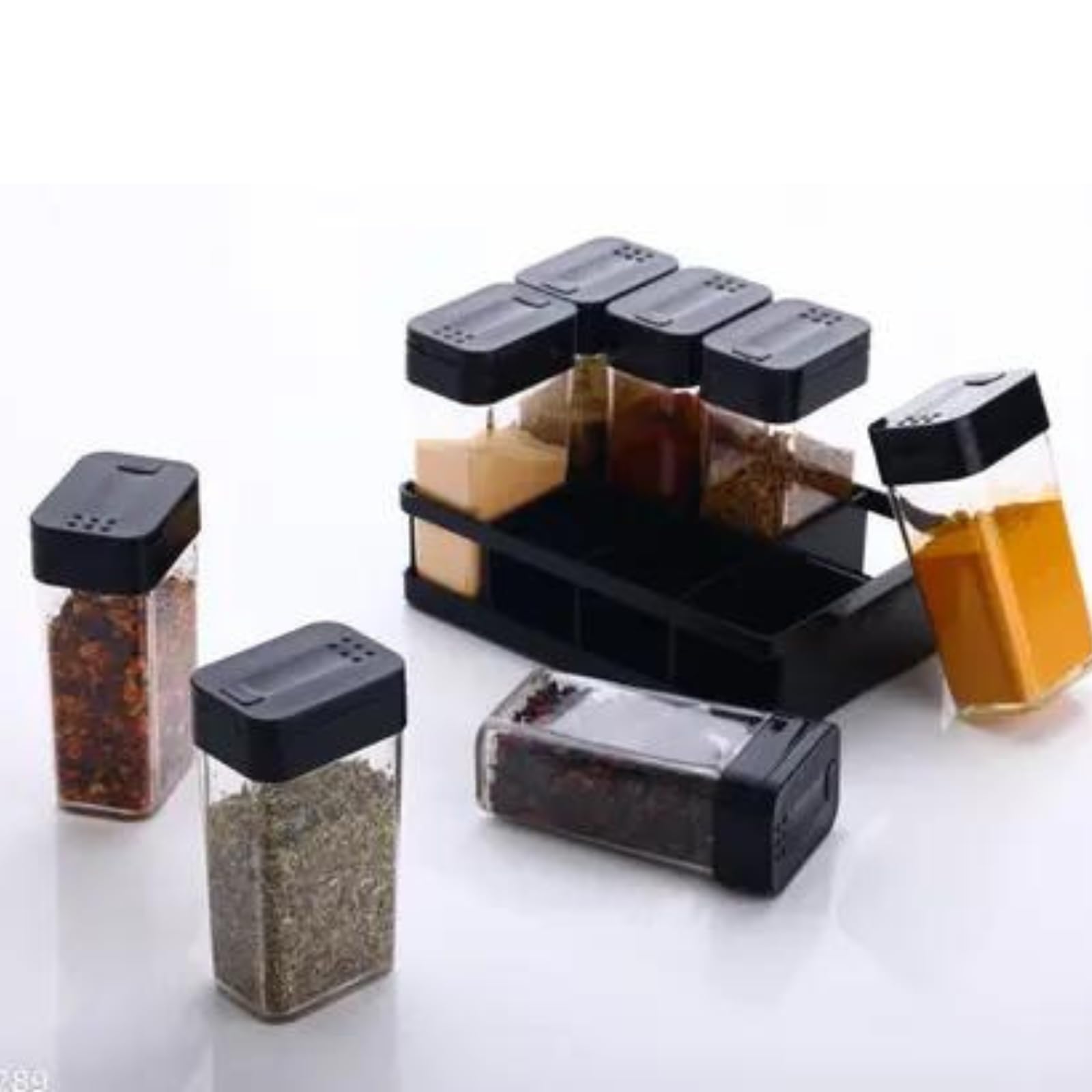 Tasmax 8 Pcs Sets Airtight Masala Box For Kitchen Masala Container For Kitchen Spice Jars Multi Storage Container For Kitchen Ea
